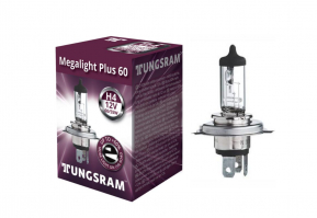 Автолампа H4 12V- 60/55W (P43t) ( +60% света) Megalight Plus TUNGSRAM