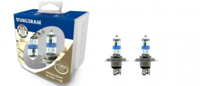 Автолампа H4 12V- 60/55W (P43t) (+130% света) Megalight Ultra +130 (п.уп.2шт) TUNGSRAM