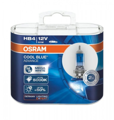 Автолампа HB4(51) P22d COOL BLUE HYPER+50% 5000K (евробокс, 2шт) 12V OSRAM 69006CBHP2(EURO)