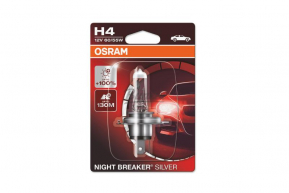 Автолампа H4 (60/55) P43t+100% NIGHT BREAKER SILVER (блистер) 12V OSRAM 64193NBSБЛ