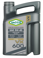 YACCO VX 600 5W40 Синт. Моторное масло 5л