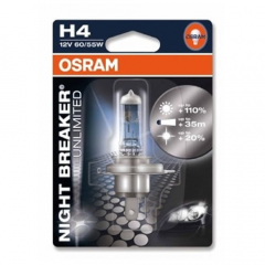 Автолампа H4 (60/55) P43t-38+110% NIGHT BREAKER UNLIMITED (блистер) 12V OSRAM 64193NBUБЛ