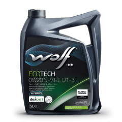 Wolf ECOTECH 0W20 SP/RC D1-3 Синт. Моторное масло (Гибрид) 5л