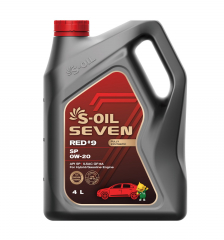 S-OIL 7 RED #9 SP/SN Plus Hybrid 0W20 Синт. Моторное масло (Гибрид) 4л