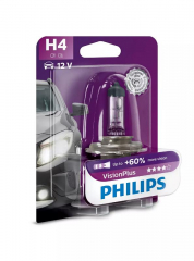 Автолампа H4 (60/55) P43t+60% Vision Plus блистер (1шт) 12V PHILIPS