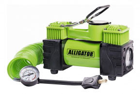 Компрессор автомобильный АЛЛИГАТОР AL-500, 2-х порш. 12V, 220W, пр-сть 55 л./мин., шланг 4 м., LED