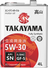 Takayama Adaptec 5W30 ILSAC GF-5/API SN 4л Моторное масло (металл)