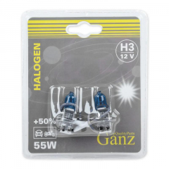Ganz GIP06050 Автолампа H3 12v 55w +50% (pk22s) блистер-2 шт