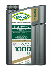 YACCO VX 1000 LL 5W40 Синт. Моторное масло 2л