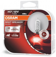 Автолампа H7 (55) PX26d+100% NIGHT BREAKER SILVER (евробокс, 2шт) 12V OSRAM 64210NBS2(EURO)