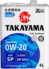 Takayama PAOtec 0W20 ILSAC GF-6A/API SP 4л Моторное масло (металл)